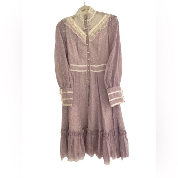 Gunne Sax Praire Lavender Dress - Picture 2 of 5